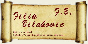 Filip Bilaković vizit kartica
